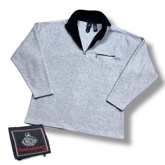 Vintage Foot Locker Fleece 1/4 Zip Sweatshirt Men’s Medium 90s Y2K Streetwear - Picture 1 of 8